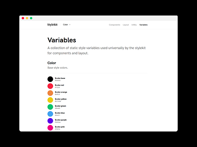 WIP - Stylekit Variables interface layout light minimal simple styleguide stylekit ui