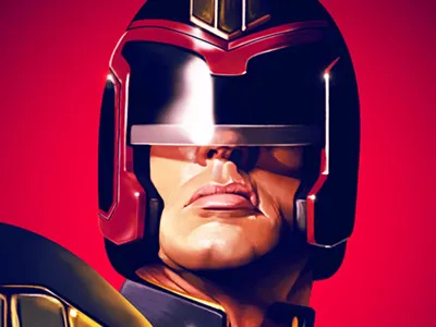 Judge Dredd digital art digital painting illustration judge dredd portrait