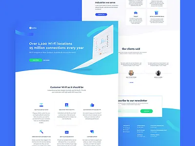 Zenbu - Landing Page Redesign blue clean design gradient landing page minimal sketch app ui wi fi zenbu