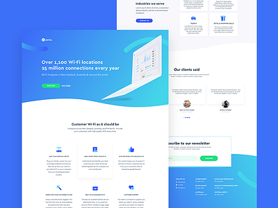 Zenbu - Landing Page Redesign blue clean design gradient landing page minimal sketch app ui wi fi zenbu