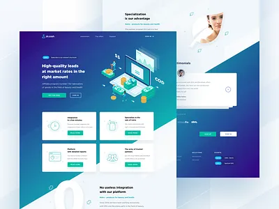 DrCash Main Page #2 advertisement affiliate beauty cash click cpa gradient health ico isometric money nutra product page traffic