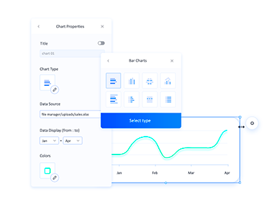Analytic portals & applications #2 analytics chart chart design chart properties data details graph manager options panel resize selection settings storyboards styiling user interface user experience visualization style visualizations
