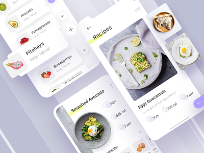 Eating List app flat food ios mobile recipe ui design ui ux