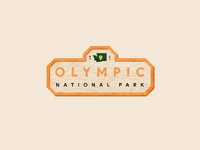 Olympic signage illustration lockup nature olympic olympic national park outdoors parks recreation sign type washington wood