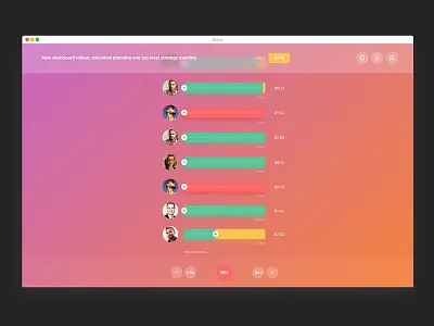 Async Audio Meeting App Concept audio meeting record
