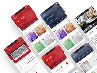 E-commerce Mobile UI bee sight soft blue design digital card ios iphone mobile red ui uiux ux vietnam