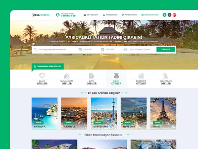 Hotel Booking Web Site Ui/Ux Design art booking clean flat follow green hotel hotel booking layout tour ui design ux design