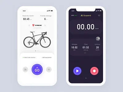 Cycling app app apple bike cycling hiwow motioncompetition ui ux