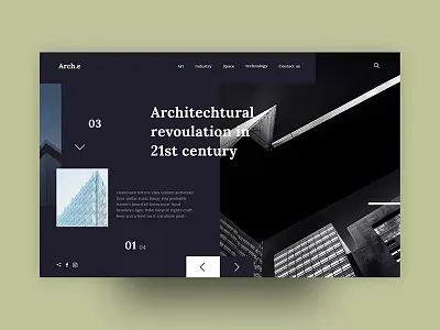 Arch.e header UI concept architecture design header header design home interior landing page minimal design real estate