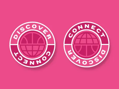 Dribbble Duality - Dribbble Sticker Pack Submission basketball connect discover duality globe magenta pink sticker stickermule
