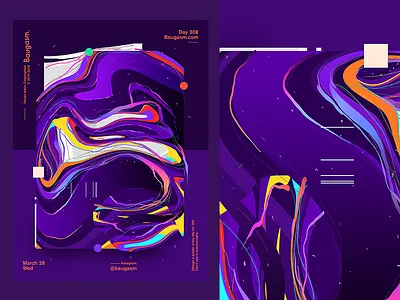 Baugasm Day 308 a baugasm daily day design every gradient graphic iridescent poster