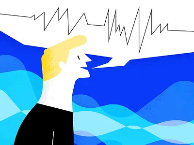 Voice UX | Illustration artwork blue colors design header human illo illustration medium publication visual design voice
