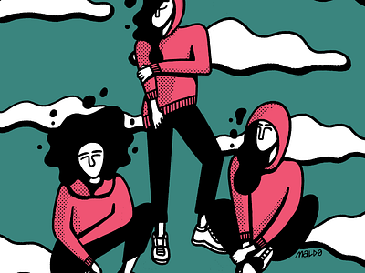 Jennifer USA blackandwhite bold editorial hoodie illustration jenniferusa maldo maldonaut minimal pattern simple women