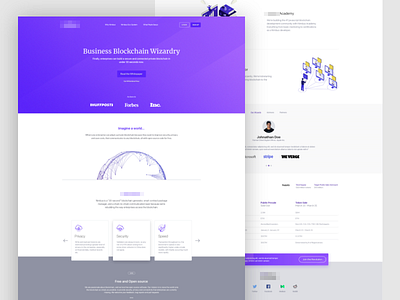 Blockchain Wizard Platform Landing Page bitcoin btc creative crypto cryptocurrency design eth ethereum hire landing page stats trend