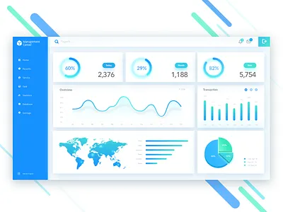Clean Dashboard Desgin activity clean dashboard data manager overview report statistic