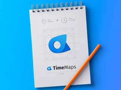 TimeMaps Logotype 2d app blue branding design icon identity logo mobile