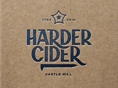 Harder Cider branding apple badge beer branding cider custom type hard label r spike star type