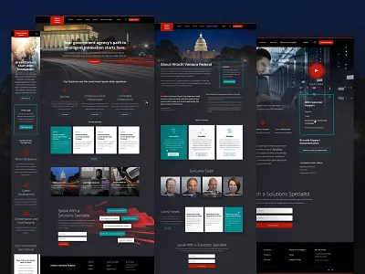 Hitachi Vantara Federal Showcase dark federal government information technology responsive solutions ui design web design