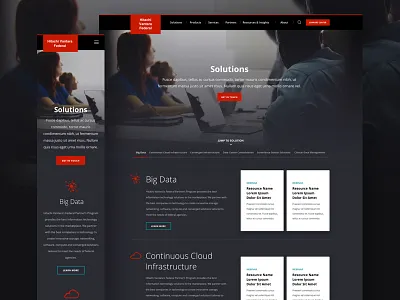 Hitachi Vantara Federal Solutions dark federal government information technology responsive solutions ui design web design