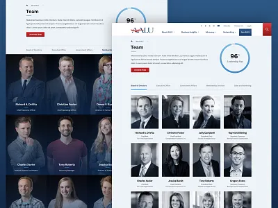 AALU Team advertising advocacy association desktop diversity event insurance interior page politics responsive ui design web design