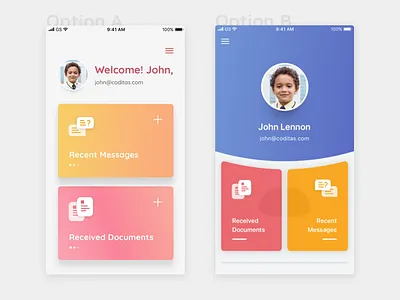 Mobile Dashboard - Option A or Option B? dashboard mobile mobile ui ui ux