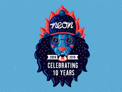 Neon Records Crest/Logo crest illustration lion logo