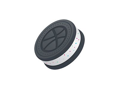 Dribbble Cookie cookie delicious dribbble icon illustration minimal sticker ui vector