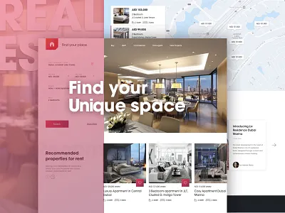 Real Estate home page interface interior landing minimal property real estate ui web webdesign webpage website