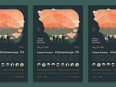 Music Festival Poster chattanooga festival music poster retro tennessee