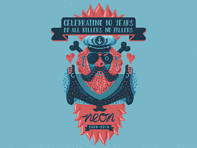 Neon Records Crest/Logo II crest illustration logo music sailor