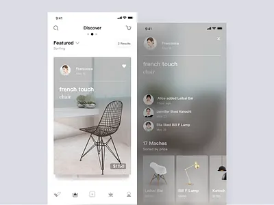 funiture shopping ai app fluent interior ios mobile shopping ui ux