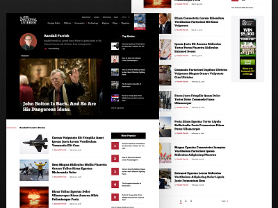 National Interest Author advertising article author desktop home page magazine news politics responsive stories ui design web design
