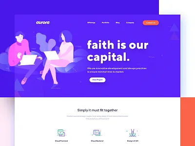 Aurora || Agency Landing Page agency business clean color flat landing page minimal software house startup trend uiux