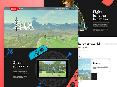 Zelda Breath of the Wild - Home page breath of the wild gaming landing nintendo switch website zelda