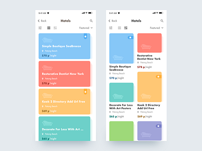 Rental color format grid interactive