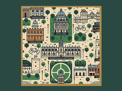 Oxford books city landscape map oxford university