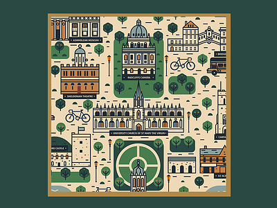 Oxford books city landscape map oxford university