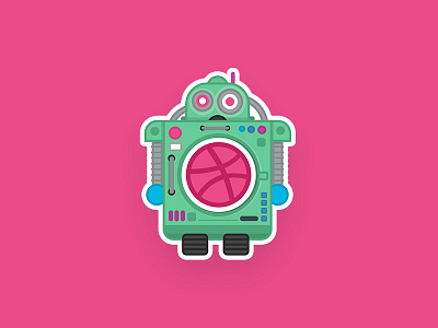 Dribbble Design Factory artwork contest creatives design illustration pixel playoff playoffs robot stickers tickermule vector