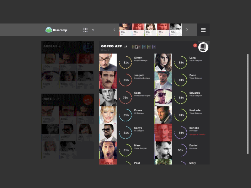 Allocation Tool animation desktop flat design gif interface navigation tool ui ux web web application interaction widget