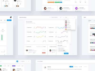 Dashboard - Report, Profile, Companies clean dashboard element flat light profile report tracking ui ux