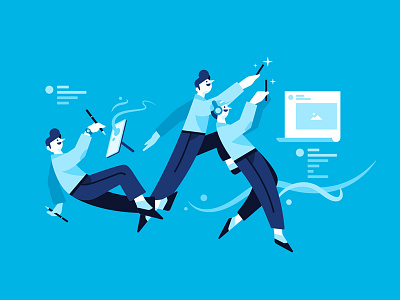 Social media blue character character design cute facebook flat illustration instagram sns twitter vector