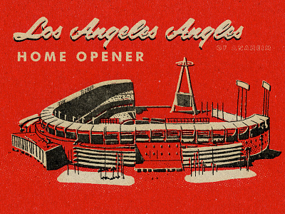 Angels Home Opener 2018 1960 angels angelsbaseball baseball halo illustration losangeles matchbook midcentury modern red
