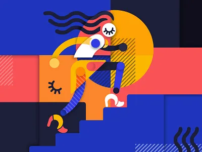 Falling To Pieces abstract character composition falling to pieces girl illustration vector