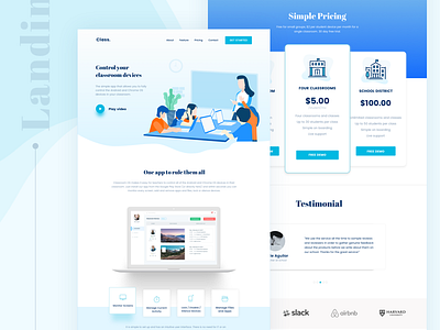 Landing Page - Education Website blue education homepage illustration website landing orange ui ux vietnam website