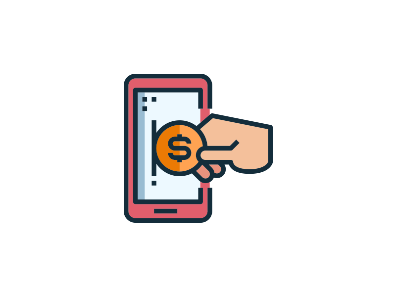 business and finance app icon illustration line outline symbol ui vector website
