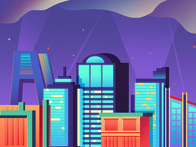 If The Aurora Can Be Seen In The City aurora city illustration light night scenes star