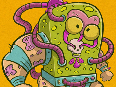 Mutagen Man brain gross illustration ipad pro mutagen man skull teenage mutant ninja turtles tmnt