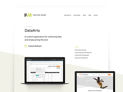 Foster Made Case Study case study chartreuse focus lab foster made interface landing page marketing mockup ui