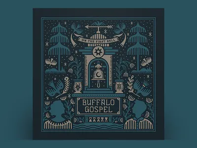 Buffalo Gospel - On the First Bell album cover illustration lettering packaging type