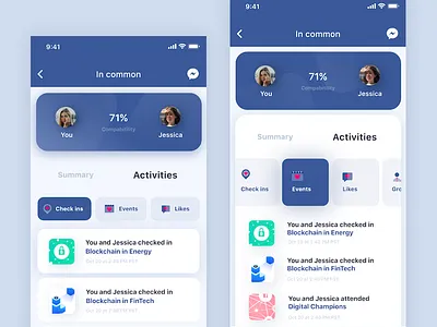 Facebook matching profile system ai app data facebook mobile profile ui ux